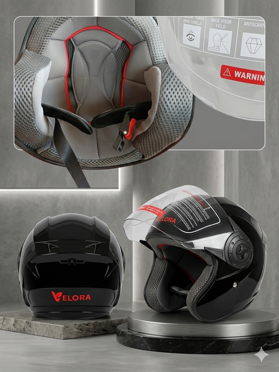 Velora Half Face High Quality Helmet